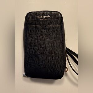 Kate Spade Black Pebbled Leather Phone Crossbody